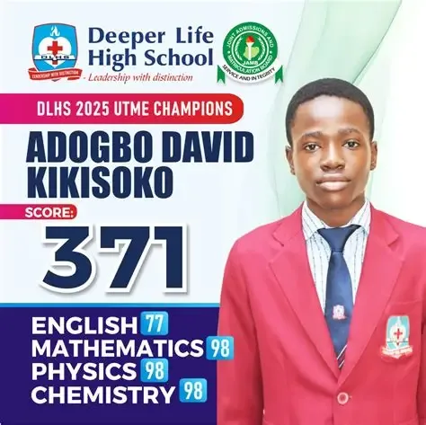 David Kikisoko of Deeper Life High School, UTME 2025 top scorer